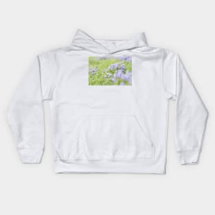 Purple Springtime Violets and Green Grass Kids Hoodie